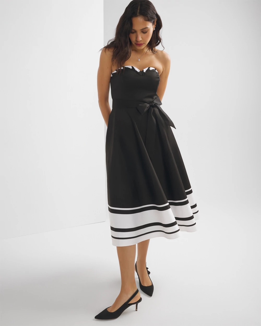 Strapless Sweetheart Fit-N-Flare Dress | White House Black